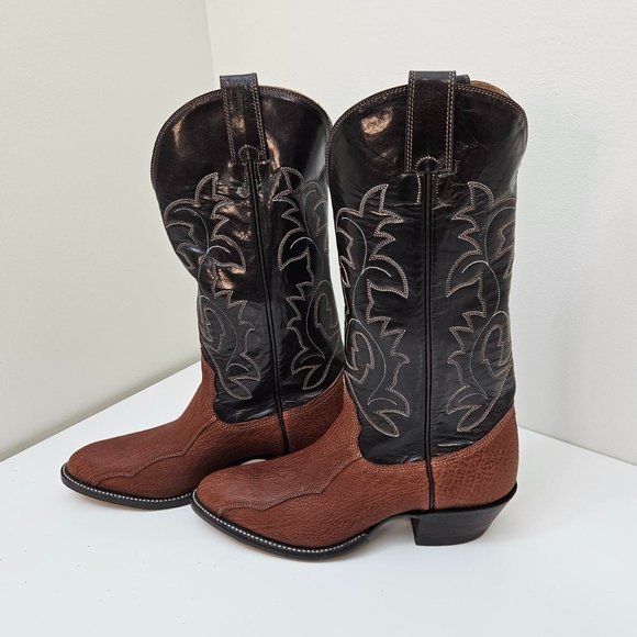 29. Cowboy (girl) boots. Brown shark leather. Size 10.5 D - Picture 5 of 11